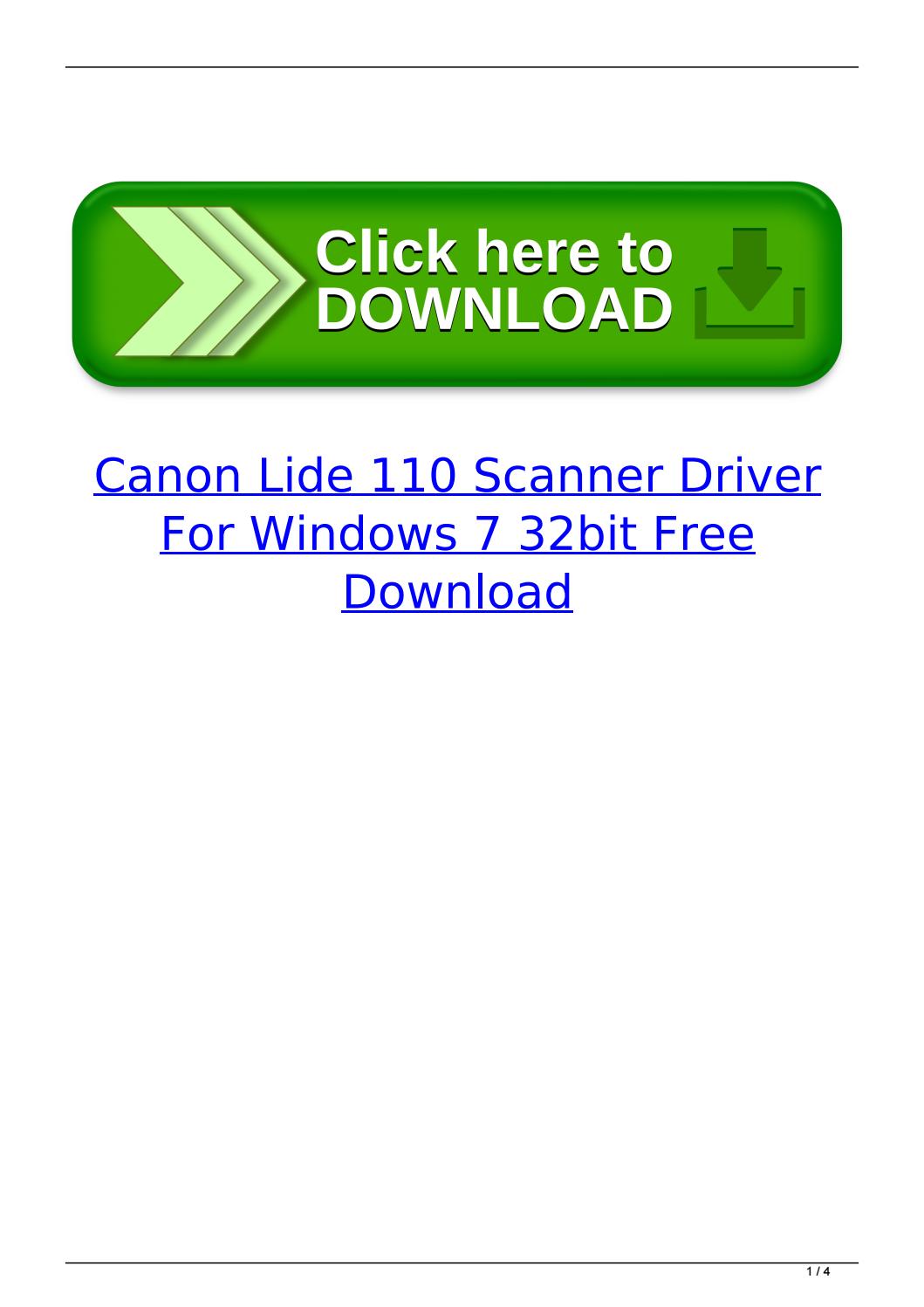 escaner canon lide 110 driver
